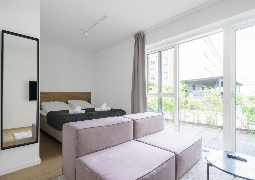 Studio townhouse w private terrace in converted warehouse